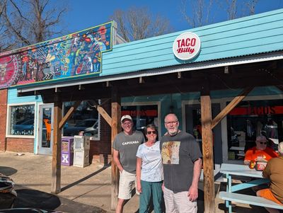 John in front of the Taco Billy in Asheville