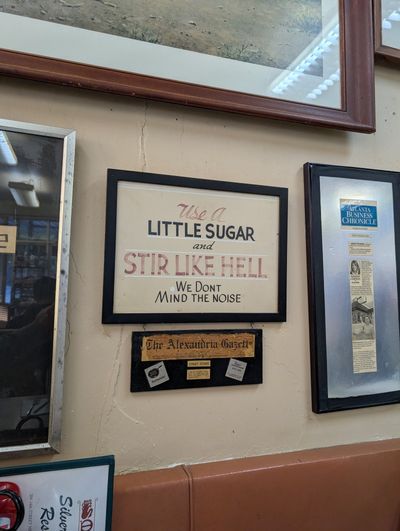 Sign: Use a little sugar and stir like hell. We don't mind the noise.
